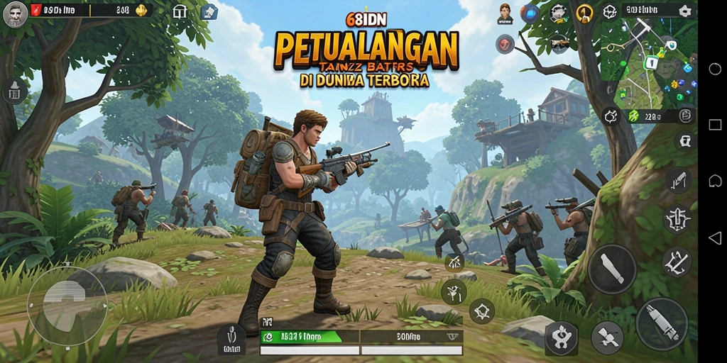 Screenshot gameplay 68IDN dengan petualangan di dunia terbuka.