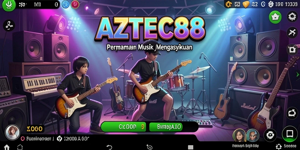 Tampilan gameplay AZTEC88 yang menyenangkan dan penuh warna.