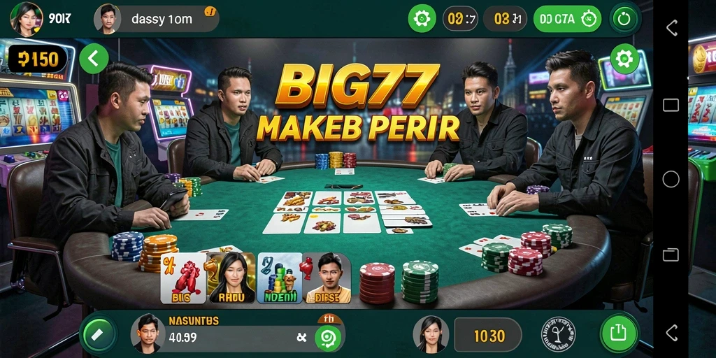 Tampilan gameplay Poker yang mendebarkan dan penuh aksi.