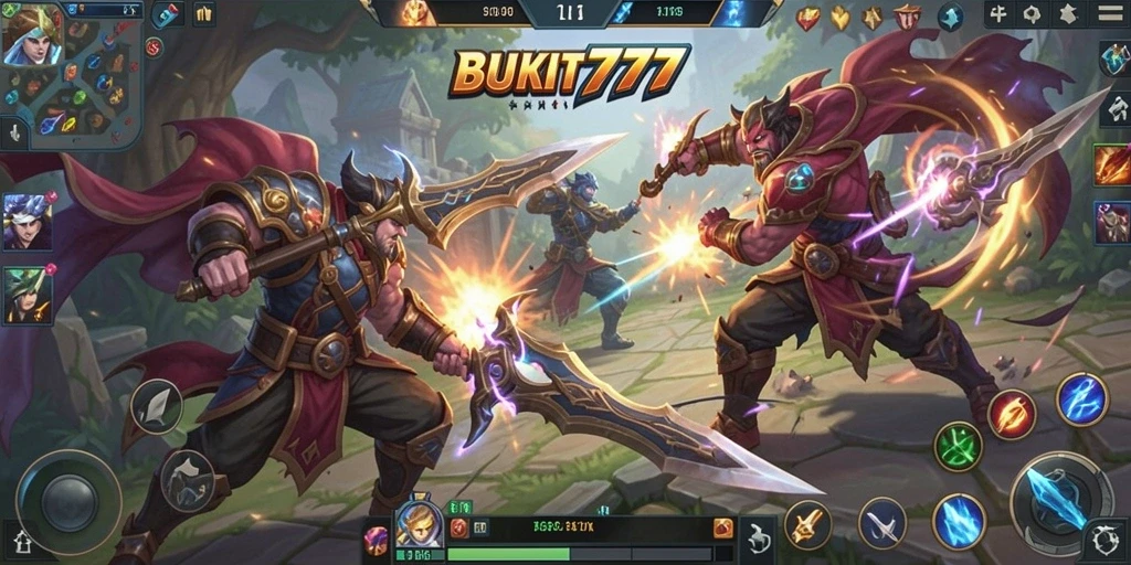 Tampilan menarik dari gameplay BUKIT777 dengan aksi seru MOBA.