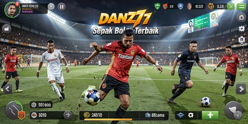 Tangkapan layar utama dari permainan sepak bola yang seru di DAN777.