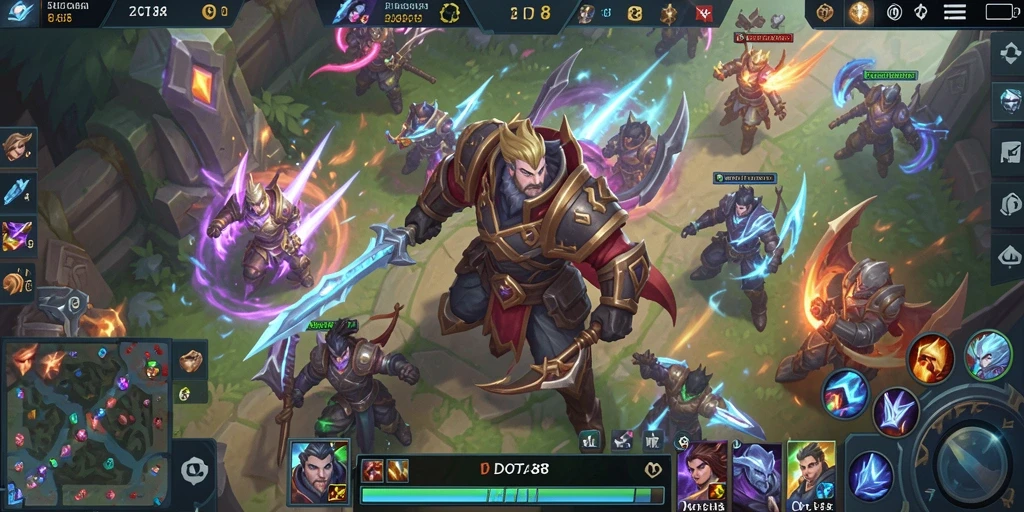 Tampilan gameplay DOTA88 yang intens dan strategis dalam pertempuran MOBA.