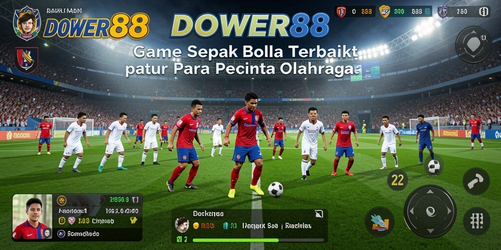 Gameplay seru DOWER88 dengan aksi sepak bola realistis.