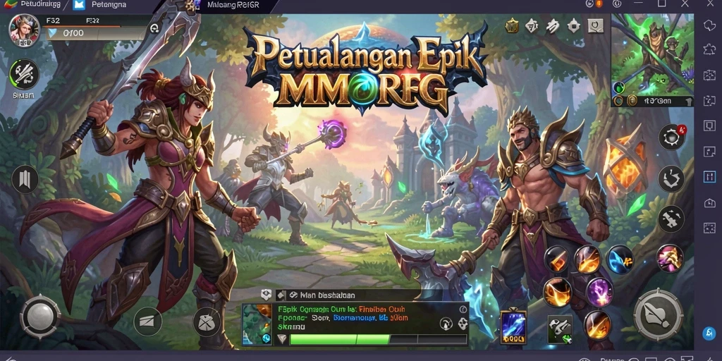 Tangkapan layar gameplay F32 menampilkan aksi seru dalam pertempuran MMORPG.