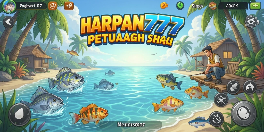 Screenshot gameplay menunjukkan serunya memancing di berbagai lokasi.