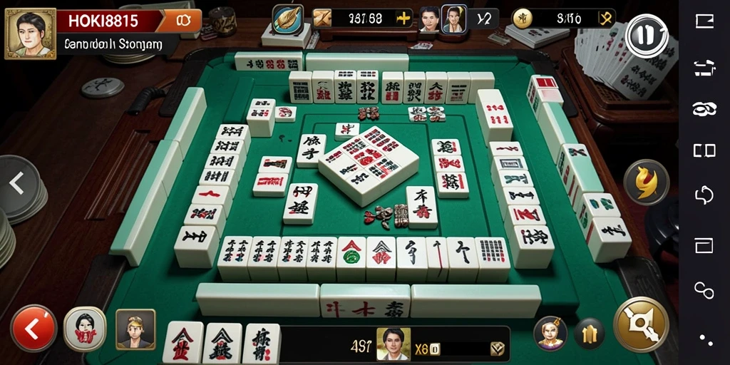 Tampilan gameplay Mahjong HOKI8815 yang menarik dan penuh warna.