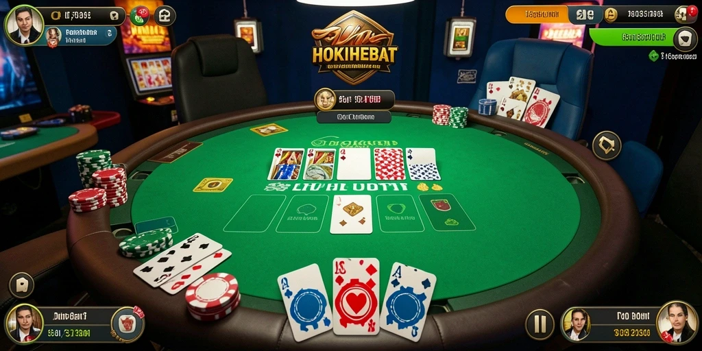 Tampilan screenshot HOKIHEBAT menampilkan aksi seru permainan Poker.