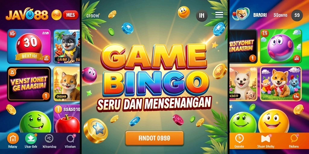Screenshot utama JAVO88 menampilkan gameplay Bingo yang seru.