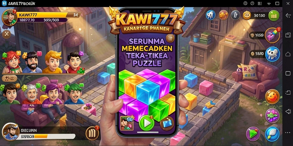 Tampilan gameplay KAWI777 dengan berbagai macam teka-teki Puzzle.