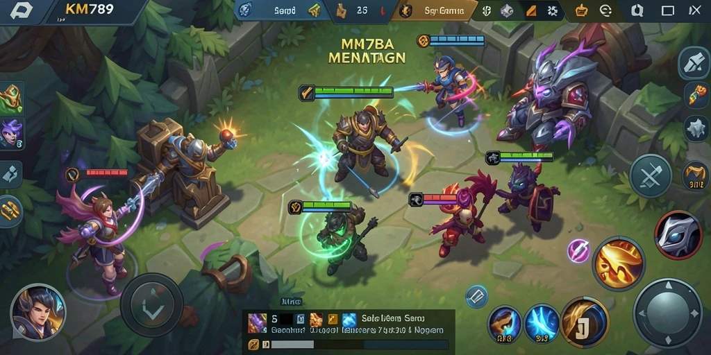 Tangkapan layar gameplay MOBA yang mendebarkan dan penuh aksi.