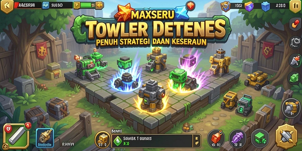 Gameplay seru dari MAXSERU yang penuh strategi Tower Defense.