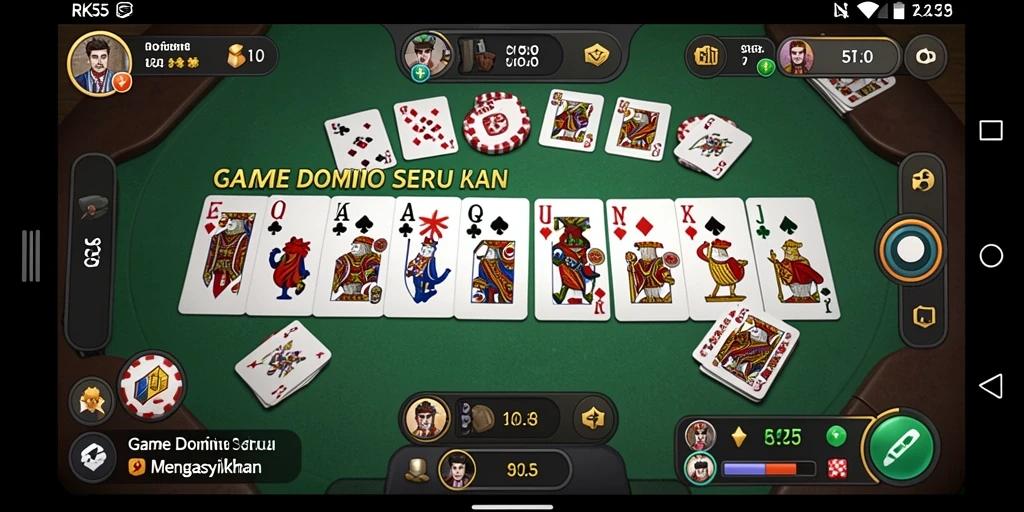 Tampilan gameplay menarik dari RK55, menunjukkan permainan Domino yang seru.