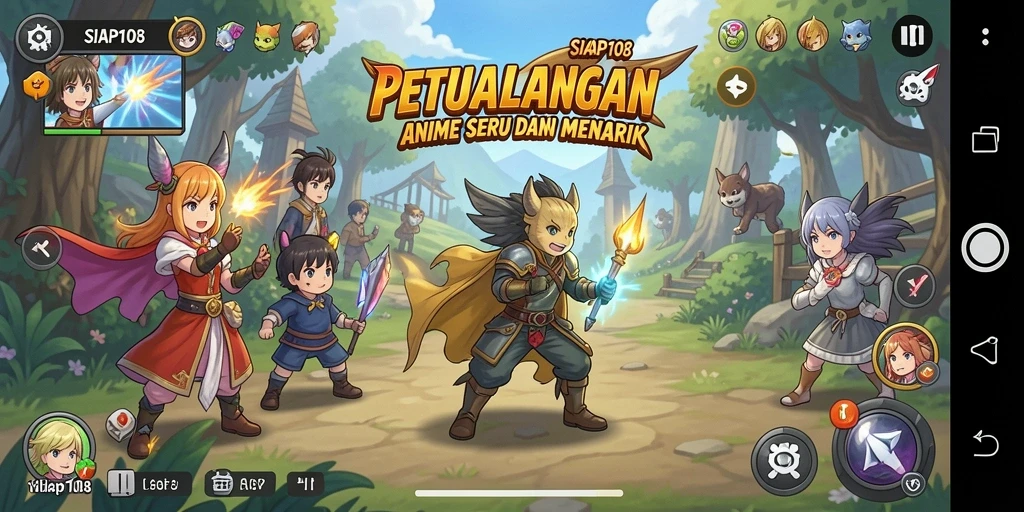 Tampilan gameplay SIAP108 menampilkan aksi seru dan karakter Anime yang atraktif.