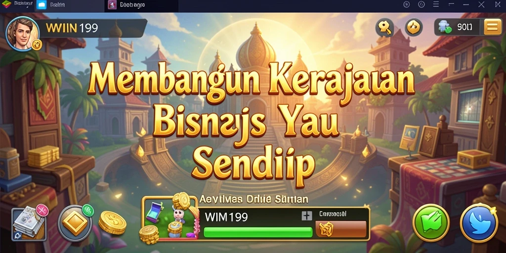 Screenshot gameplay WIN199 menampilkan keseruan membangun kerajaan bisnis.