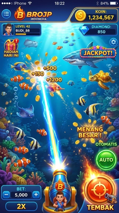 Screenshot antarmuka aplikasi brojp yang menarik.